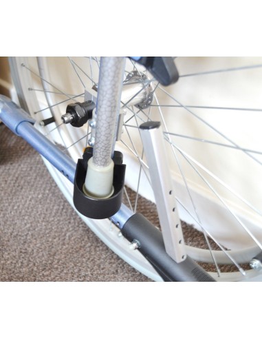 Cane, Walking Stick, Crutch Holder Clip for Rollators and Wheelchairs bottom fitting