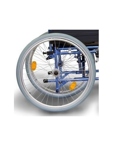 Rear Wheel, 24" with Aluminium Hand Rim and solid PU Tyre