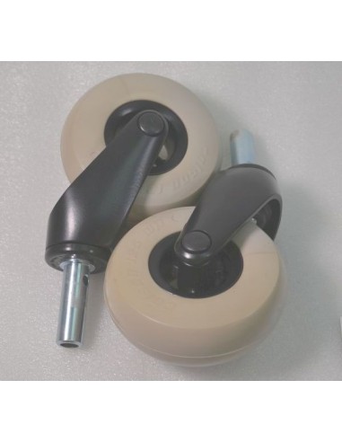 Castor Wheel with Fork and Stud, Pair