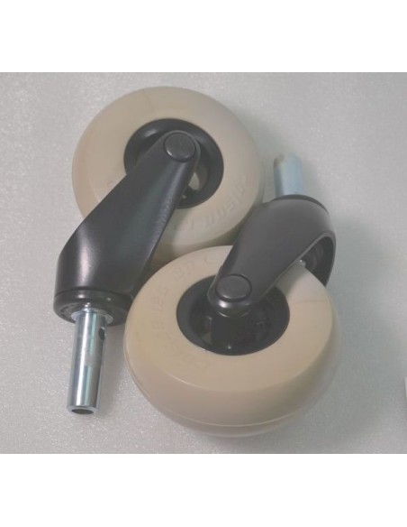 Castor Wheel with Fork and Stud, Pair