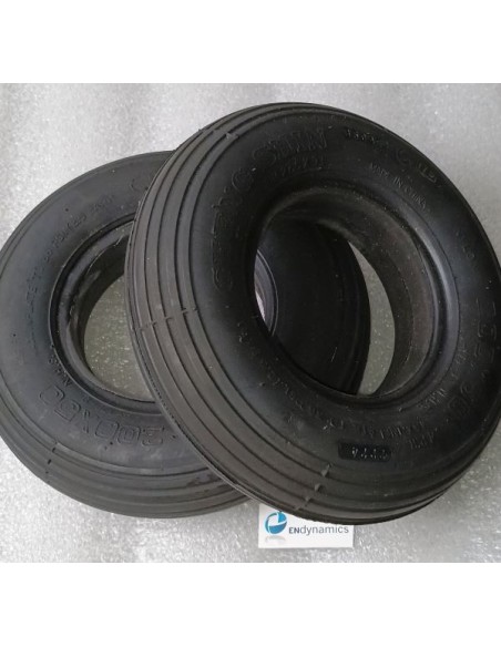 200 * 50 Black Infilled Rib Tyre, Pair