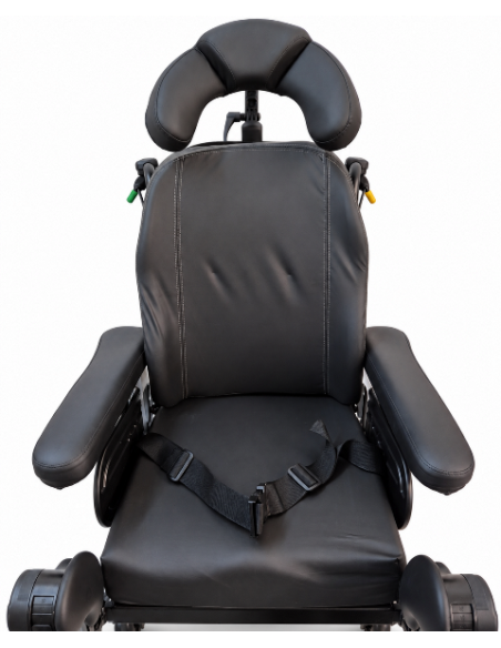 Invacare Rea Azalea wheelchair with cheek support, Flo-Shape cushion and Laguna backrest.
