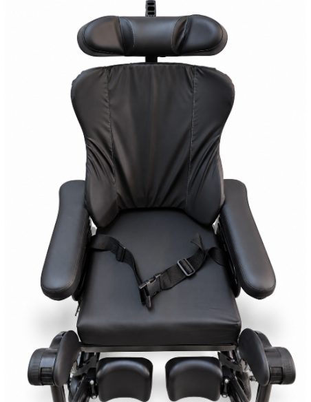 Invacare Rea Azalea wheelchair with Passad backrest cushion, close up with Flo-Shape cushion.