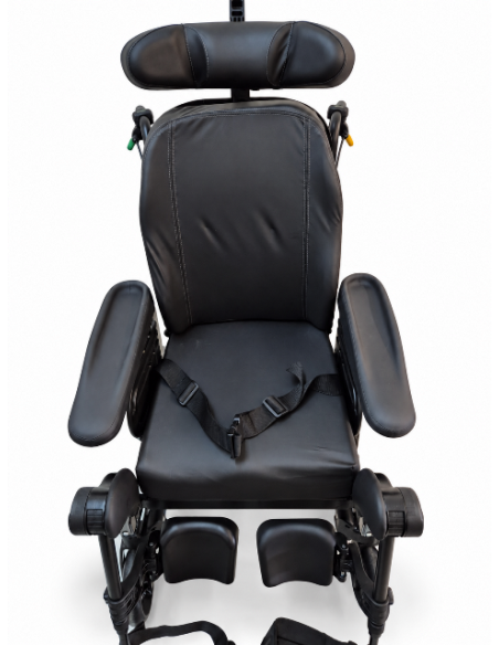Invacare Rea Azalea Wheelchair with Hemiplegic Arm Rests front view.