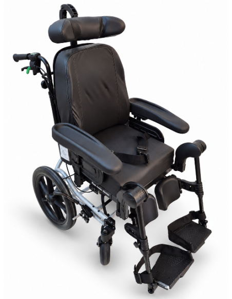 Invacare Rea Azalea Wheelchair with Hemiplegic Arm Rests in up-right position.